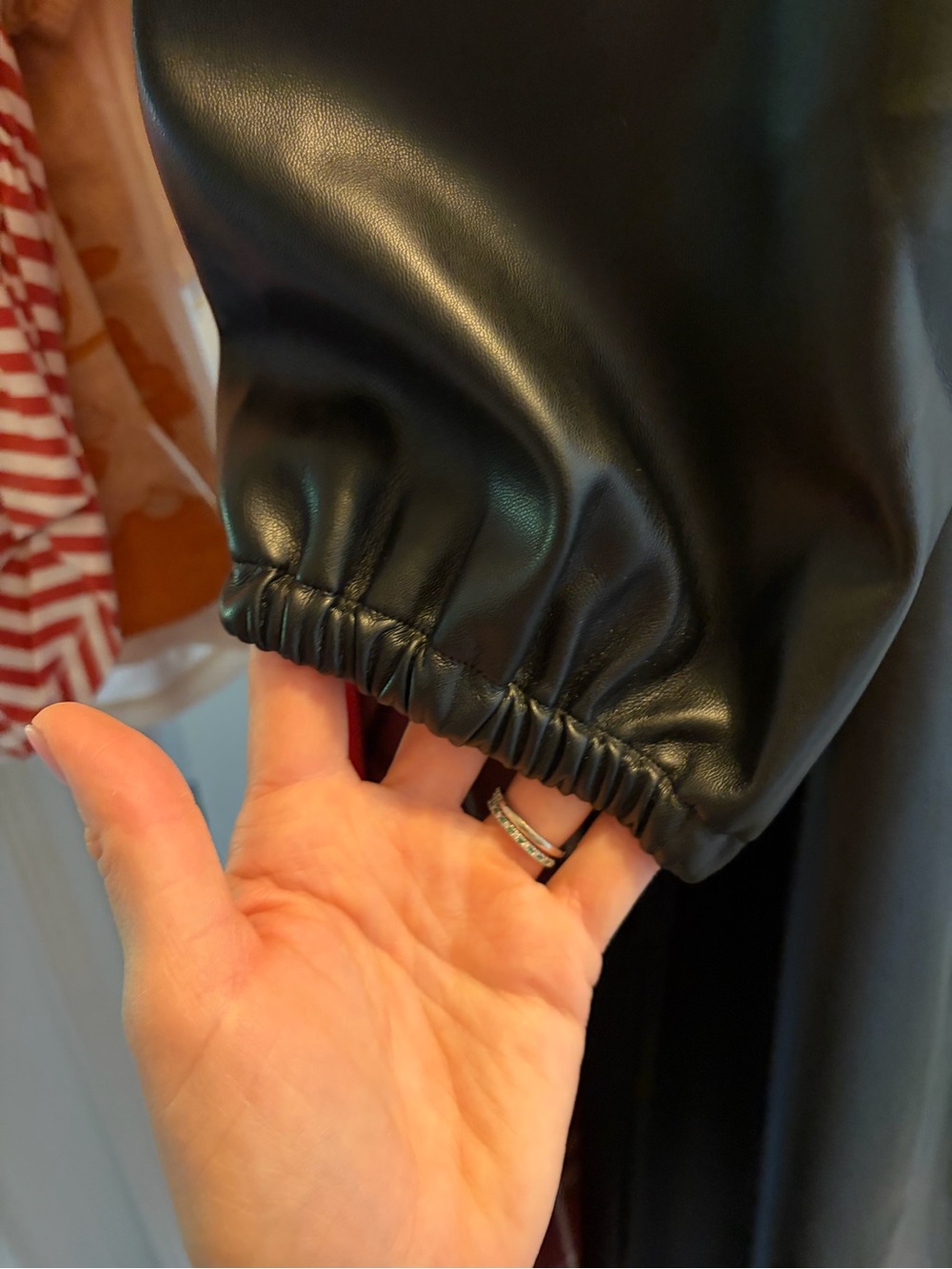 GAP Black Vegan Leather Button-Front Dress with Collar - Picture 4 of 7